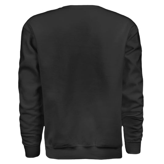 Black baseball ghost graphic crewneck sweatshirt, back view