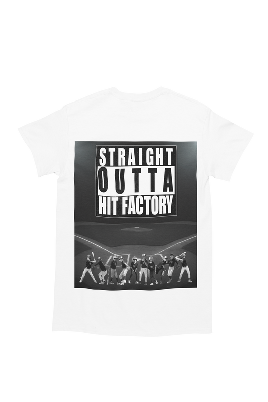Personalized "Straight Outta" sports team T-shirt mockup in white