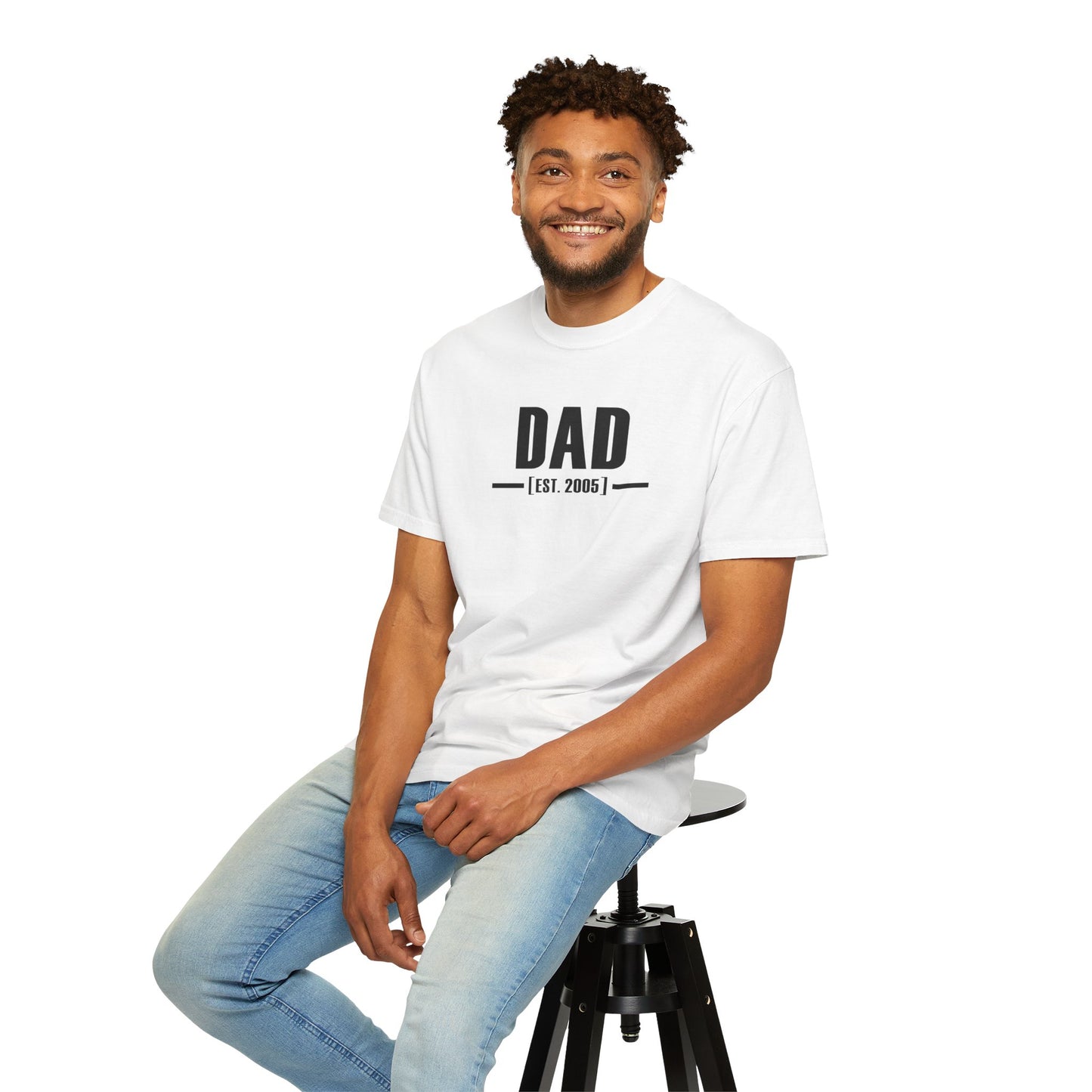 Custom Established Date Dad Shirt - Black Font