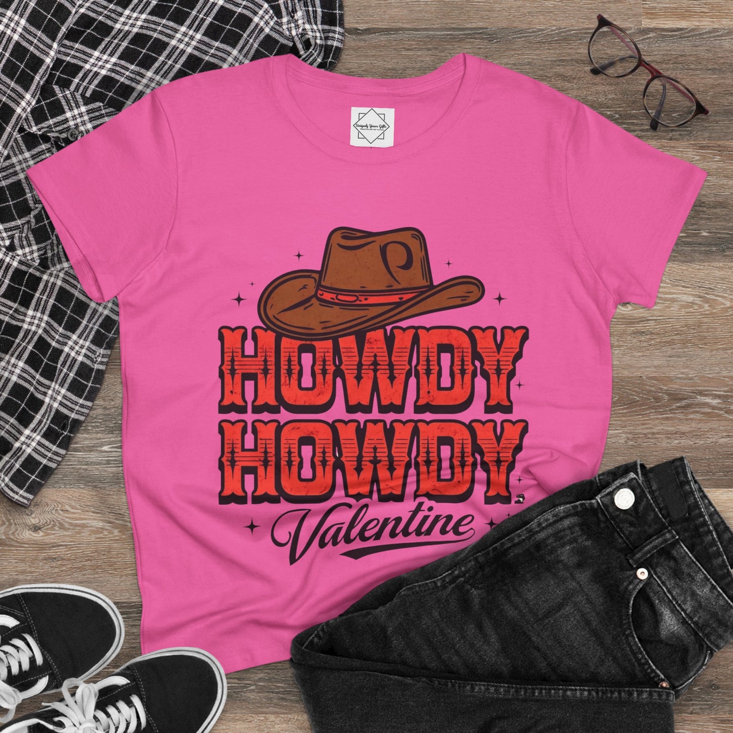 Women's Tee - Custom Cute Cowboy Theme Valentine's Day Brides Maid Gift Personal Birthday Gift Tee