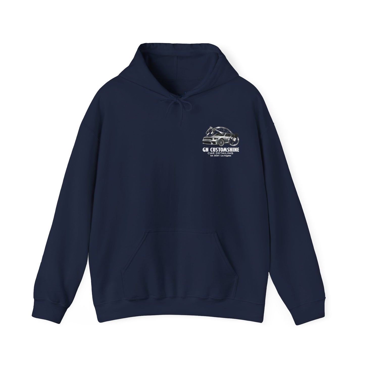 Car Detailing Hoodie — GN CustomShine Logo & QR Code Promotional Sweatshirt
