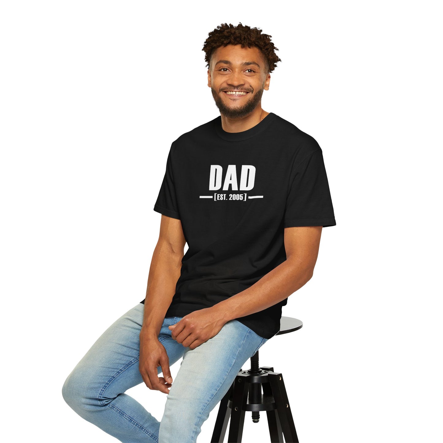 Custom Established Date Dad Shirt – White Font