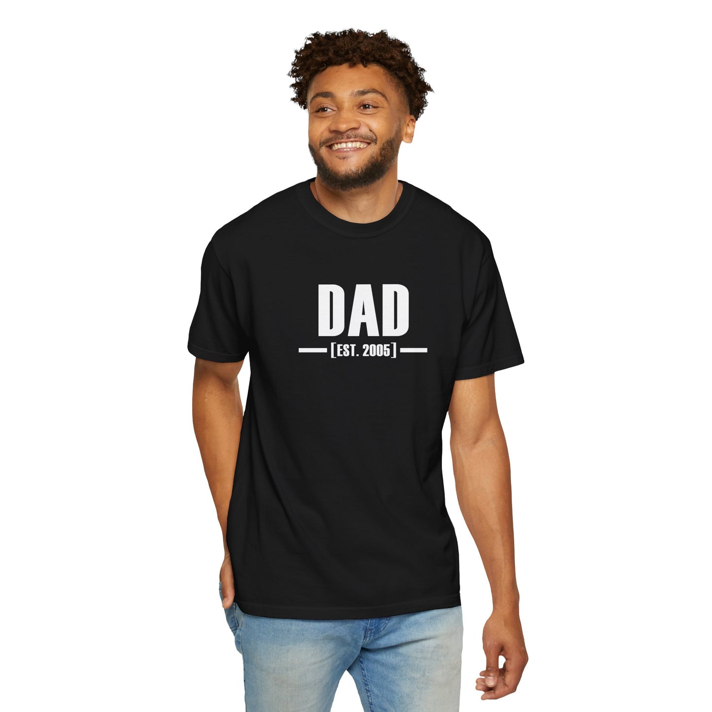 Custom Established Date Dad Shirt – White Font