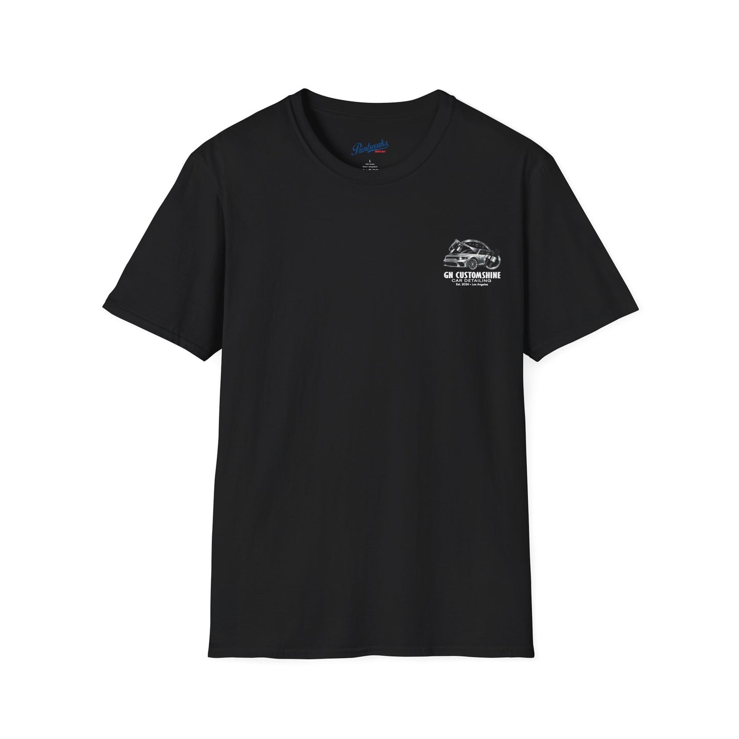 Car Detailing T-Shirt — GN CustomShine Logo & QR Code Tee