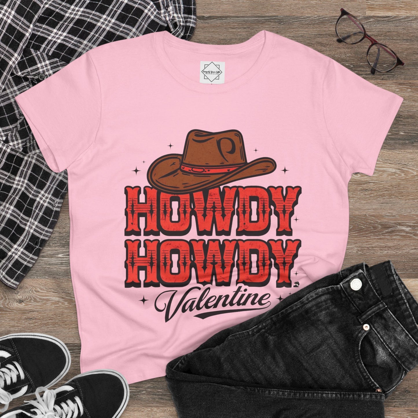 Women's Tee - Custom Cute Cowboy Theme Valentine's Day Brides Maid Gift Personal Birthday Gift Tee