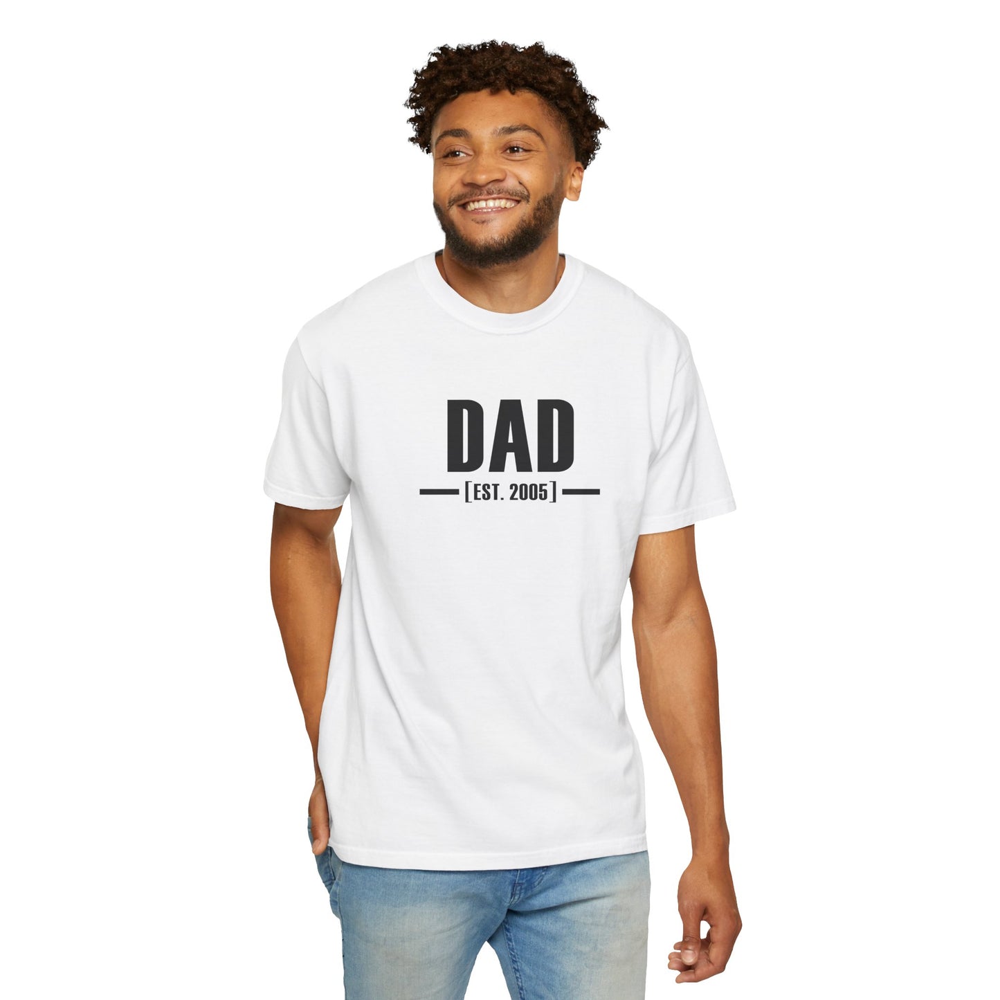 Custom Established Date Dad Shirt - Black Font
