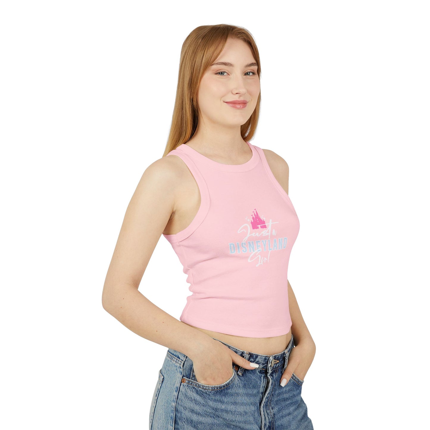 Disneyland Castle Crop Tank Top — Women's Micro Rib Racer Tank
