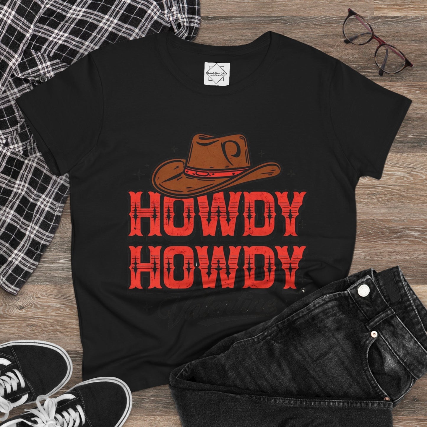 Women's Tee - Custom Cute Cowboy Theme Valentine's Day Brides Maid Gift Personal Birthday Gift Tee