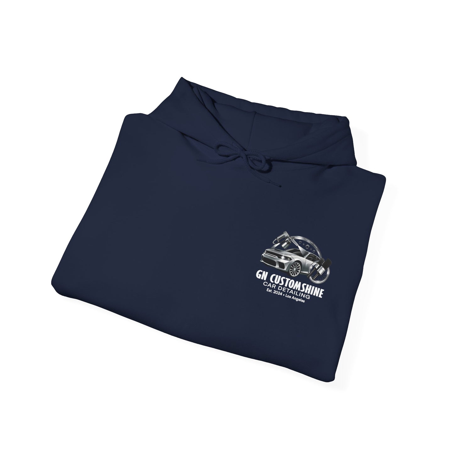 Car Detailing Hoodie — GN CustomShine Logo & QR Code Promotional Sweatshirt