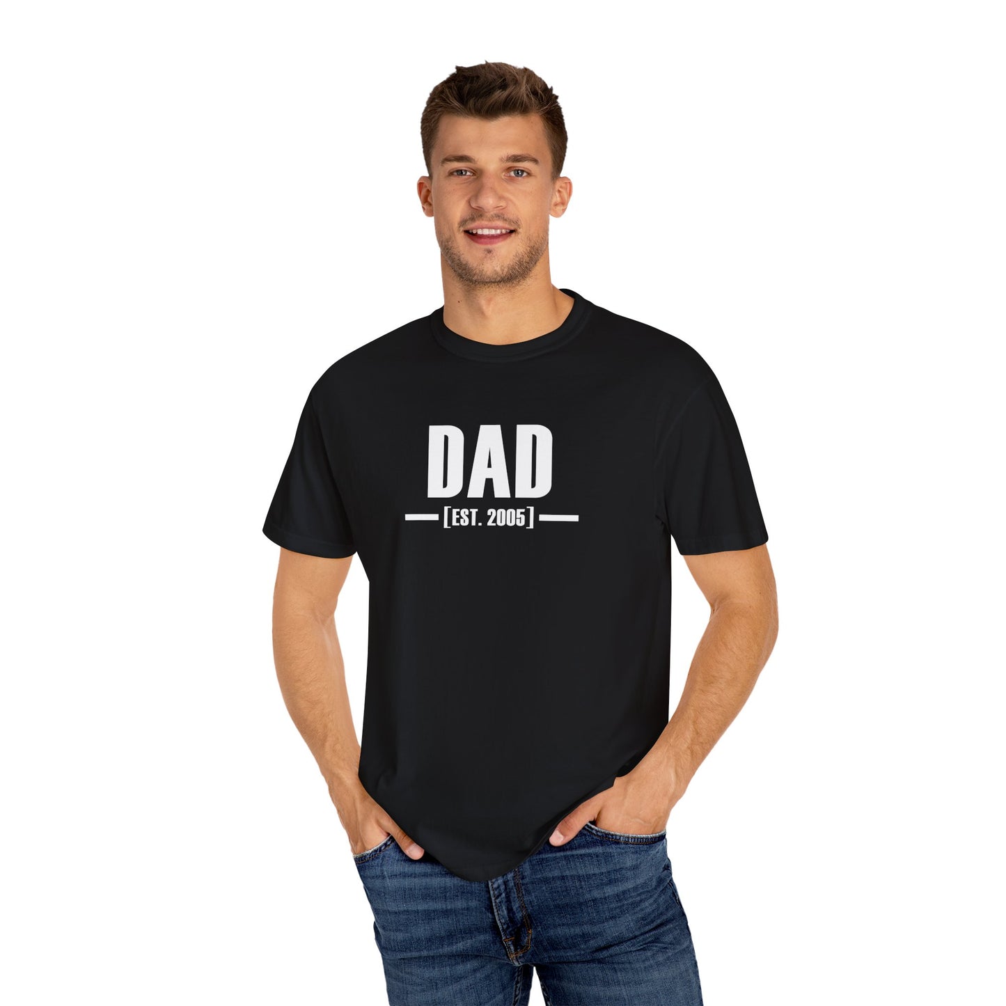 Custom Established Date Dad Shirt – White Font