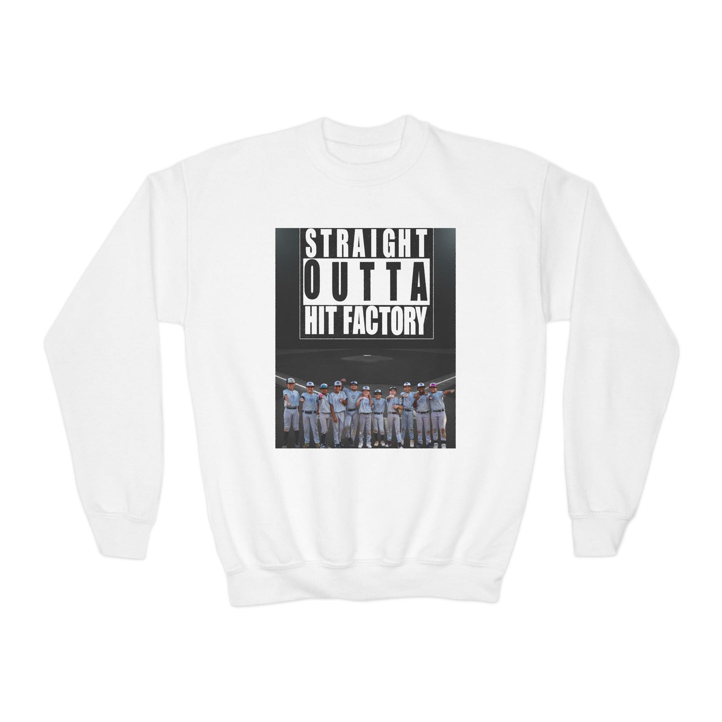 Champs Straight Outta Hit Factory Youth Crewneck Sweatshirt