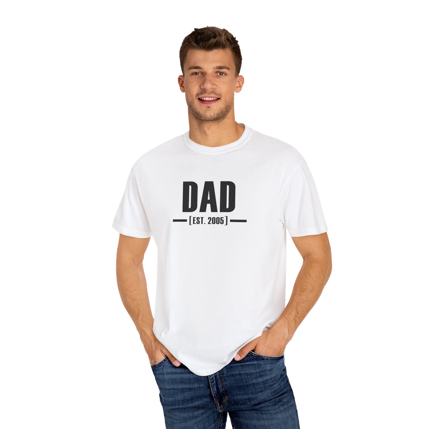 Custom Established Date Dad Shirt - Black Font