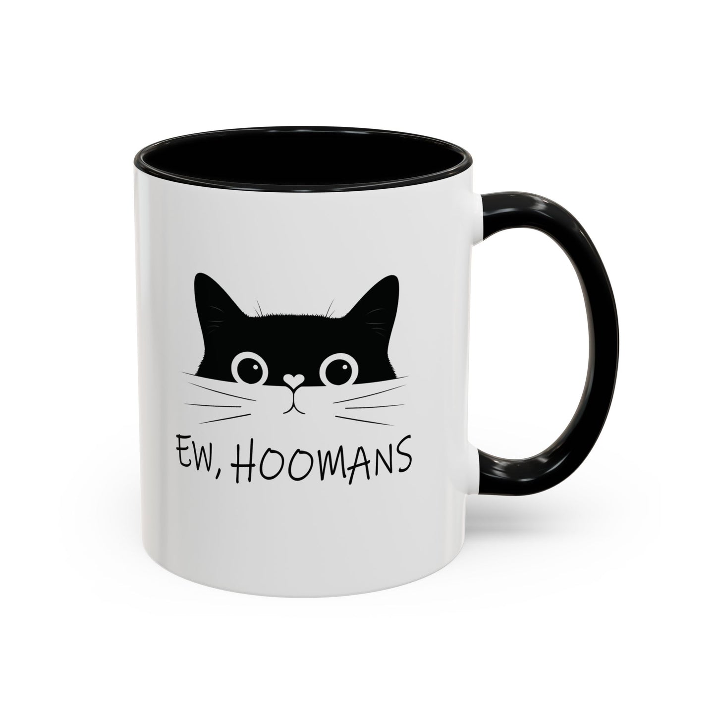 Cat Ew Hoomans Mug Black 11oz Right Handle