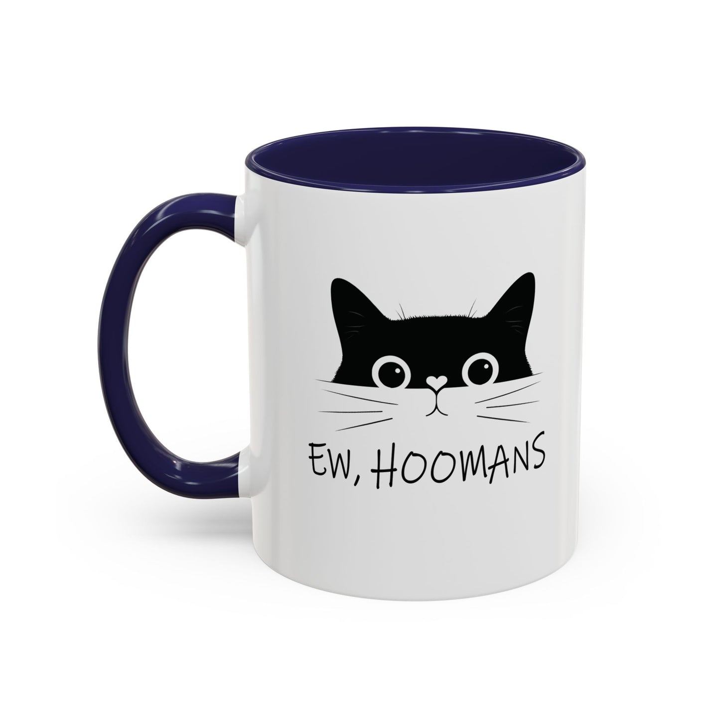 Cat Ew Hoomans Mug Navy 11oz Left Handle