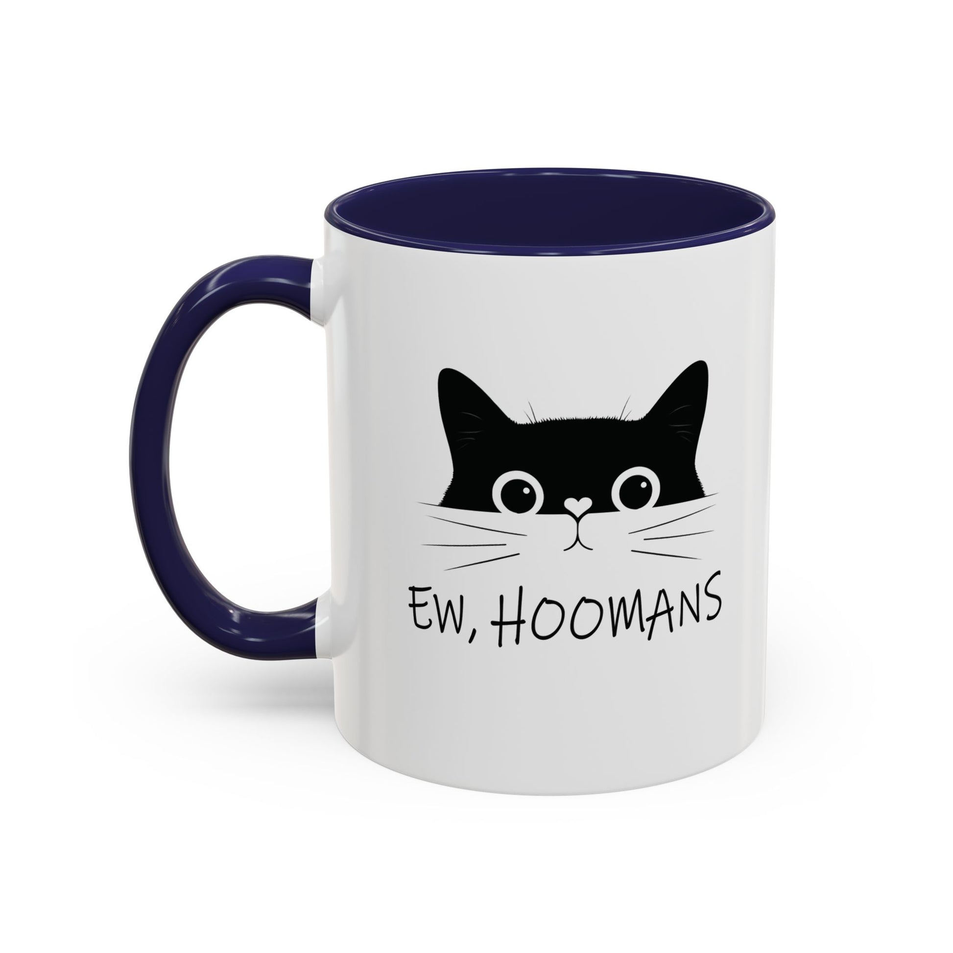 Cat Ew Hoomans Mug Navy 11oz Left Handle
