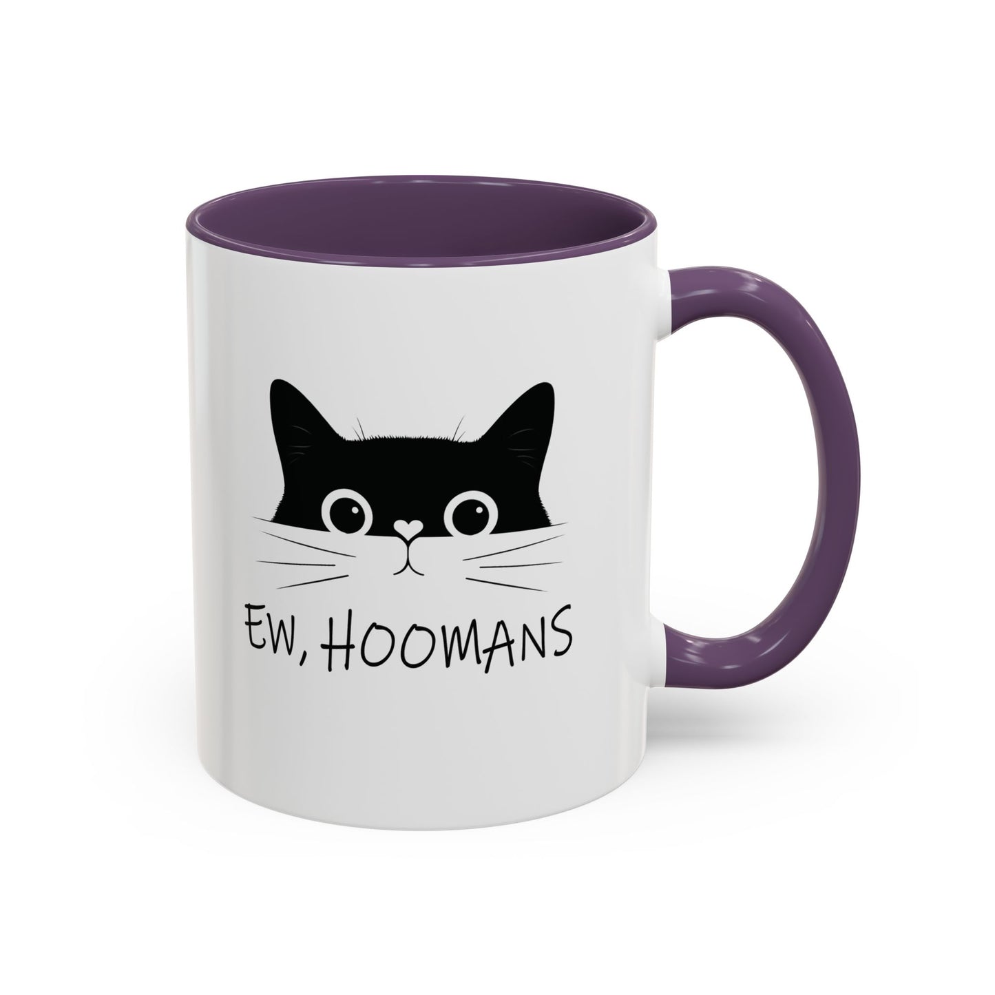 Cat Ew Hoomans Mug Purple 11oz Right Handle