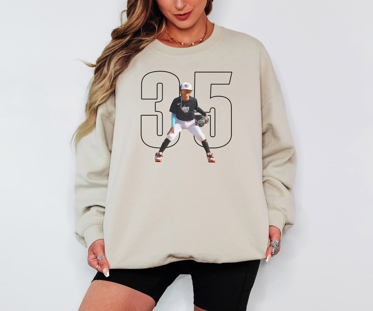 Sand Gildan 180 crewneck sweatshirt front blank mockup