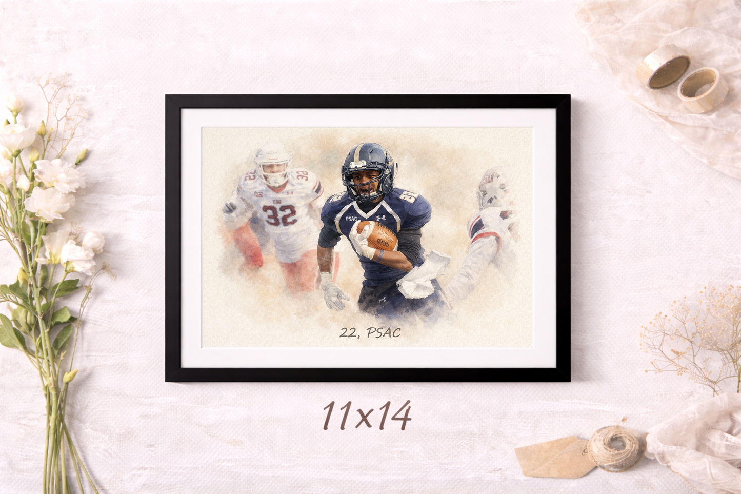 Custom Baseball Watercolor Portrait From Your Photo | Personalized Wall Art & Baseball Keepsake
